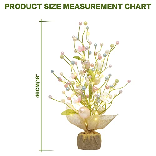 Rosecraft Easter Decorations, 18 Inch Pre-Lit Easter Egg Tree Tabletop Decor With Delicate Oranments, For Home Party Wedding Holiday Spring Summer Decoration - Gifts, Green/White/Pink. #TOP1