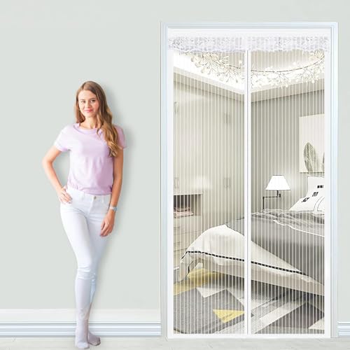 THMINS 120x220 cm Magnetic Screen Door - Self Sealing, Heavy Duty, Hands Free Mesh Partition Keeps Bugs Out……