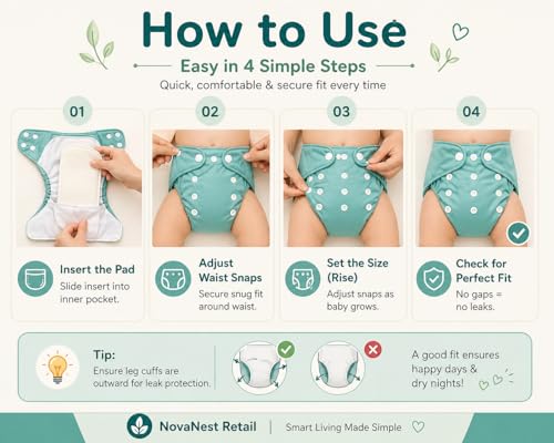 Image of Reusable Cloth Diaper for Babies | Washable Baby Cloth Diaper with Absorbent Insert | Leak Proof Adjustable Free Size Pocket Diaper 3M -3Years | Eco Friendly Reusable Baby Diaper (3, Space Floral dino, One Size)