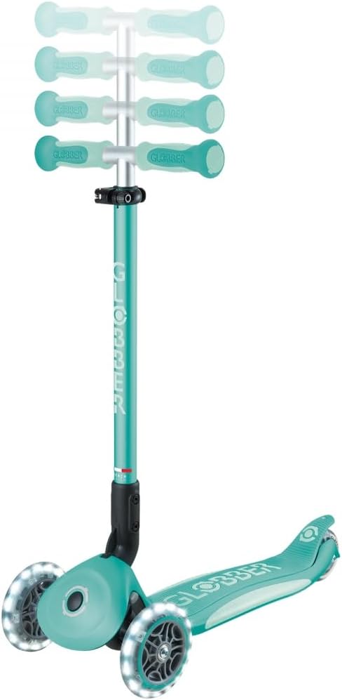 GLOBBER GO-UP Deluxe Lights – 3-in-1 tricycle 120/80 mm, ABEC 9, 3-wheel, height adjustable, LED wheels