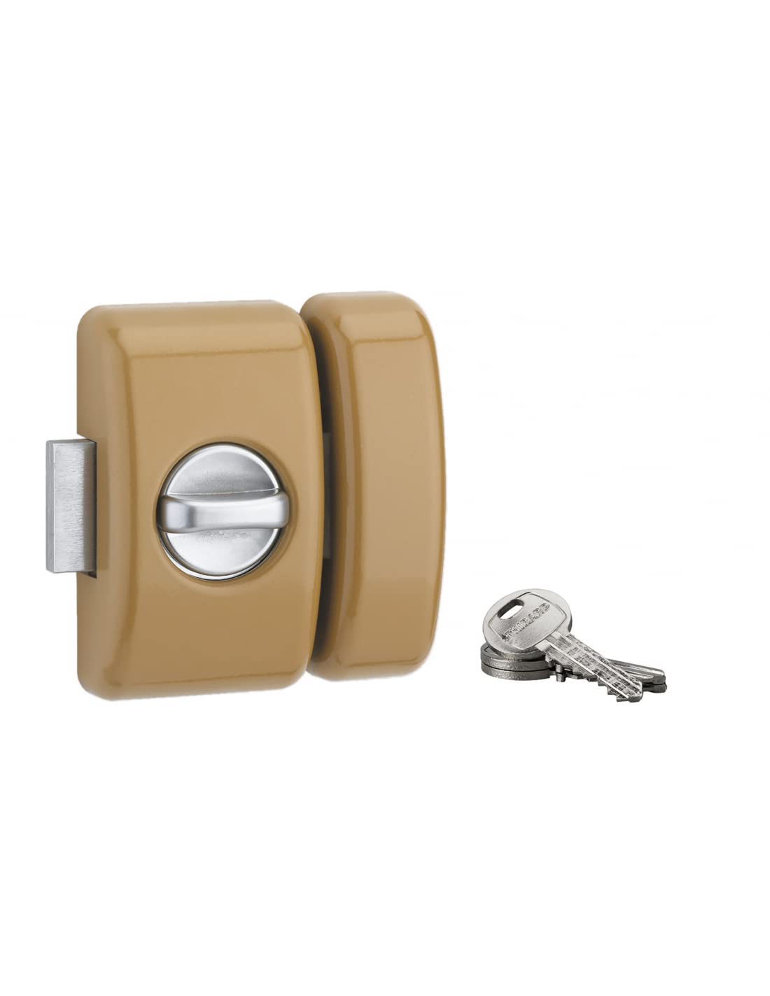 THIRARD Verrou à Bouton et Cylindre Acier Cylindre 45 mm Verni