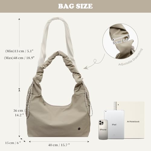 Bolso Hobo Grande de Nylon para Mujer miniatura 2