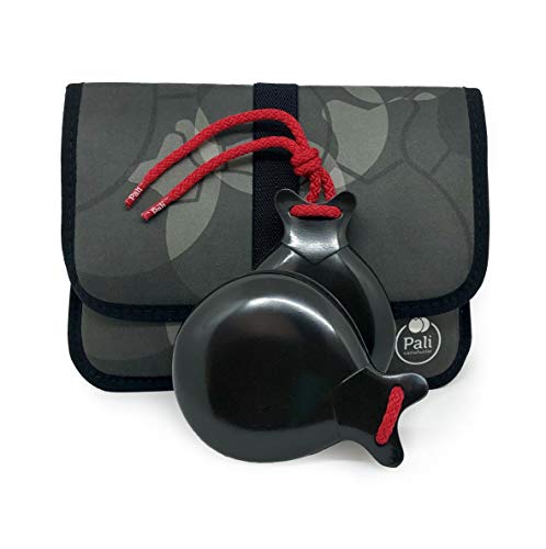 Castañuelas PALI color NEGRO con DOBLE CAJA. Ideal para el aprendizaje. (Funda Negra)