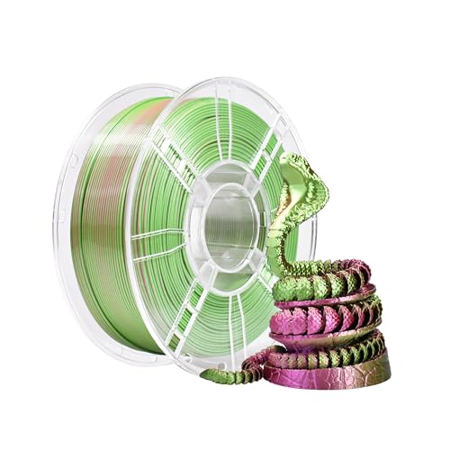 iBOSS Silk PLA Plus 3D Printer Filament, Dual Color Shiny PLA+ Filament 1.75mm, Dimensional Accuracy +/- 0.02mm, Silk Textures, 1KG Spool(2.2lbs),Widely Compatible for FDM 3D Printer(Silk Red Green)
