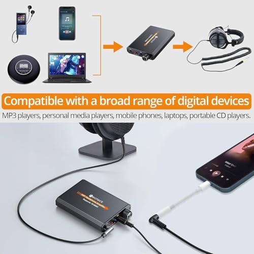 Image of Neoteck Amplifier 16-600 Ohm Portable Headphone Amplifier,3.5mm Jack Rechargeable Headphone Amp with Volume Control,Two-Stage Gain Switch, Headset Amplifier for PC /CD /MP3 /MP4 Players