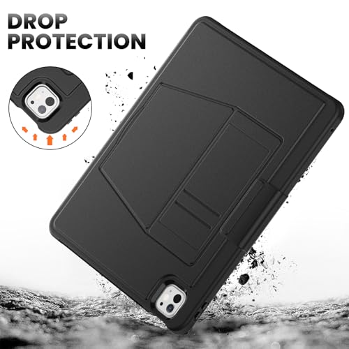Étui iPad Pro 13 M5/M4 en cuir PU noir avec support multi-angles - 2