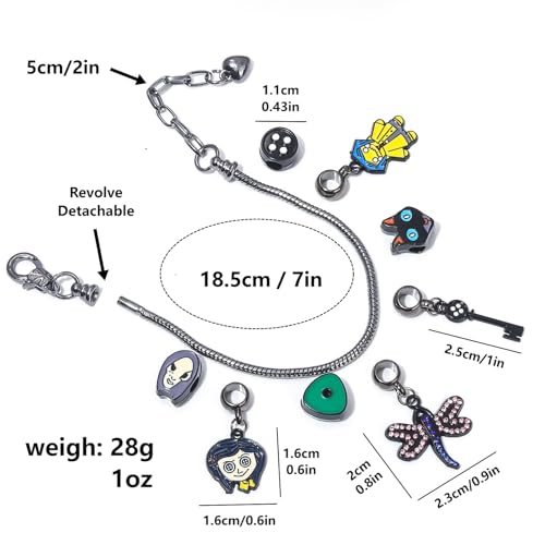 Coraline Charm Bracelet - Coraline Necklace Halloween Costume Accessories - Gifts for Women Men and Fans2
