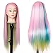 Teste studio per parrucchieri 70cm 100% Al 100% Ad Alta Temperatura A Fuoco Colorato Capelli Bambola Heads Bella Parrucchiere Allenamento Testa Bella Manichino Parrucchiere Manichino Testa