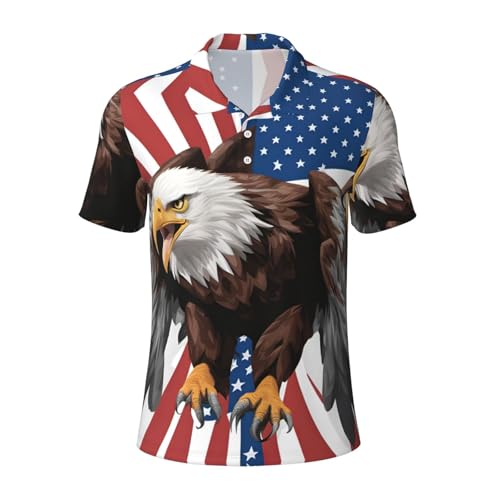 Polo à manches courtes respirant homme motif aigle contre la chaleur estivale style américain
