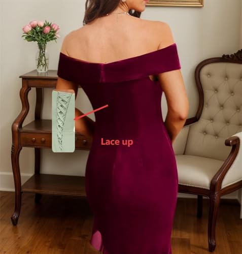 Robe de soirée en velours sirène WQL079 pour sculpter la silhouette - 2