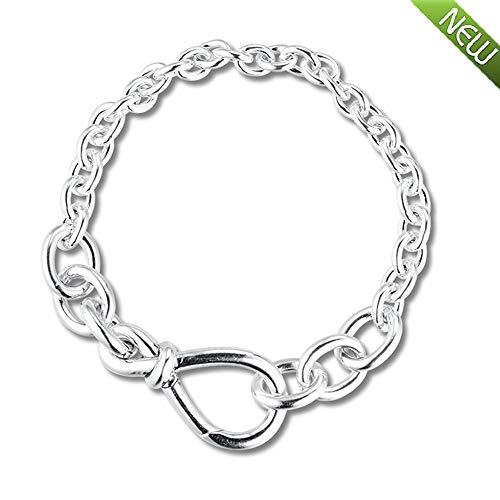 PANDOCCI 2020 klobig Infinity Knot 925 stříbrný řetízek náramek pro ženy DIY vhodný pro originální náramky Pandora Charms módní šperk (16 cm)