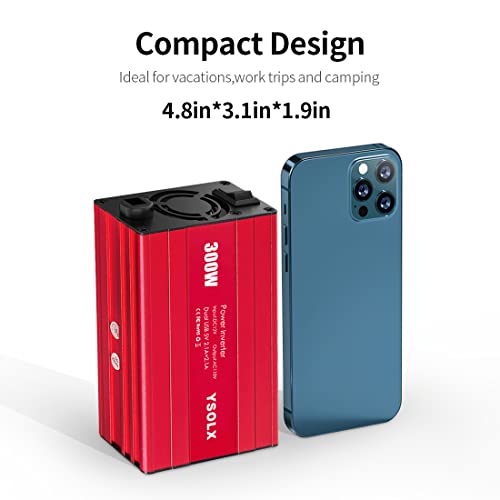 300W Car Power Inverter – DC 12V to 110V AC Converter, 4.2A Dual USB Ports, 2ÃAC Outletï¼Car Charger with Plug Outlet for Laptop