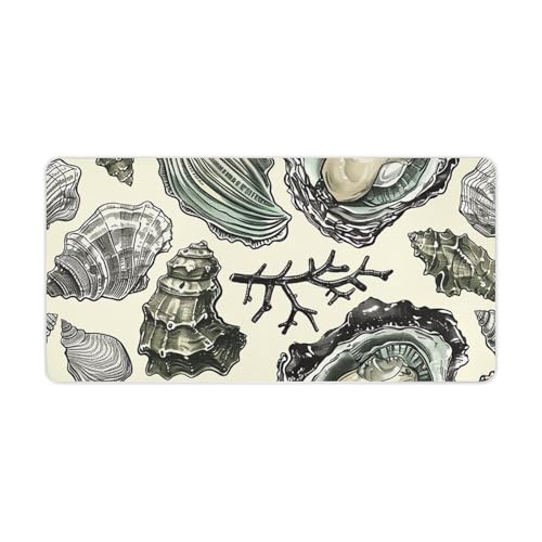 Desk Pad Protector 24x12 Inch Extended Oysters and Shells miniatura 5