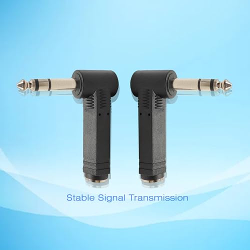 Adaptador estéreo ángulo 90° 6.35mm macho a hembra, 2 piezas miniatura 2