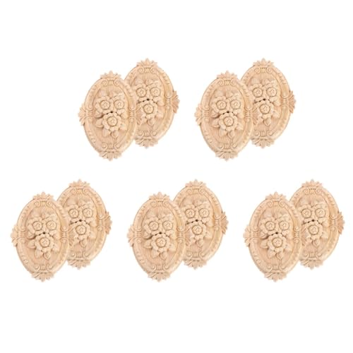 Apliques de madera tallada de 21x15cm para decoración de muebles artesanales juego de 10 piezas 2