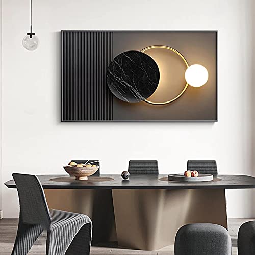 Art mural abstrait géométrique grand format pour habiller un mur vide sans cadre
