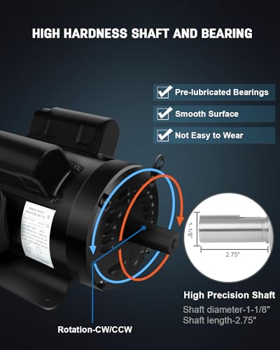 Image of 5HP Air Compressor Motor,1750 RPM Electric Motor 208-230V 28.5-27.0A,1-1 /8 inch Shaft Diameter, 2.75 inch Shaft Length, CW /CCW 184T TEFC