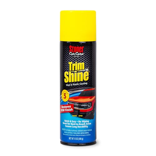 Stoner Car Care 91034 Trim Shine – Black Trim and Plastic Restorer for Cars – Vinyl and Plastic Trim Protectant Coating for Interior and Exterior Use – Fast-Drying No Sling – 12 oz