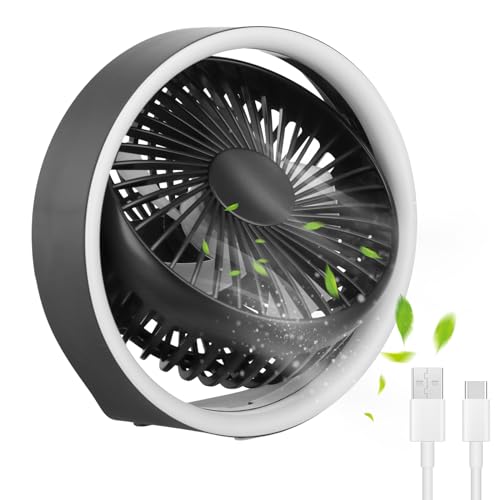 Mini Ventilador de Escritorio USB, Ventilador de Mesa Portátil de 3 Velocidades, Pequeño...