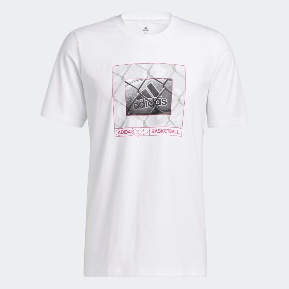 adidas Mens Botg Badge of Sport Crew Neck Short Sleeve Basketball Casual Tops Casual - White
