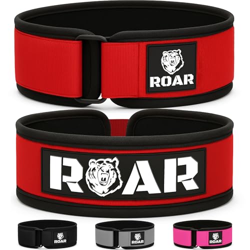 Roar® Cinturón Lumbar Gimnasio, Cinturon Gimnasio Hombre y Mujer, Cinturon Halterofilia, Powerlifting, Levantamiento Peso, Musculacion, Cinturon Gym Hombre, Cinturon Pesas (Rojo, S) Roar® Cinturón Lumbar Gimnasio, Cinturon Gimnasio Hombre y Mujer, Cinturon Halterofilia, Powerlifting, Levantamiento Peso, Musculacion, Cinturon Gym Hombre, Cinturon Pesas (Rojo, S)