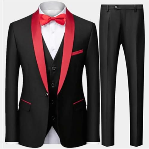 Plus Size Men's Suit Set - 3-Piece Wedding Attire with Blazer, Vest & Slim Fit Pants3