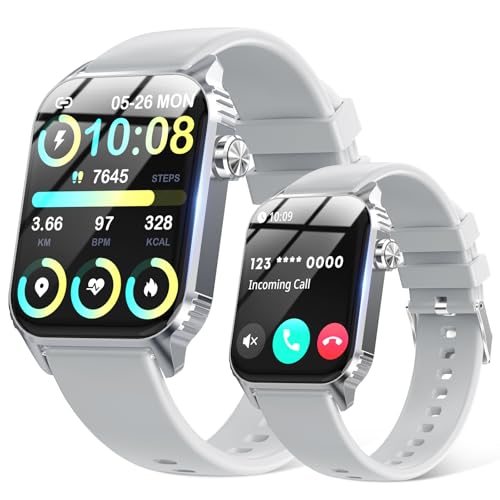 Montre Intelligente Homme/Femme, 120 Modes Sport avec Écran 1.83" HD, Alexa Intégrée, Moniteur Fréquence Cardiaque/Sommeil, IP67 Étanche, Bluetooth Appels & Musique, iPhone/Android