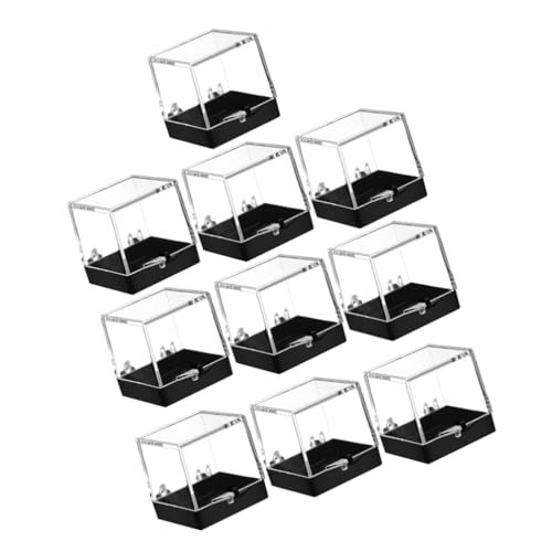 Zerodeko 10PCS Mineral Specimen Display Boxes, Square Specimen Storage Boxes, Mineral Display Cases for Collectibles Crystals Jewelry Storage