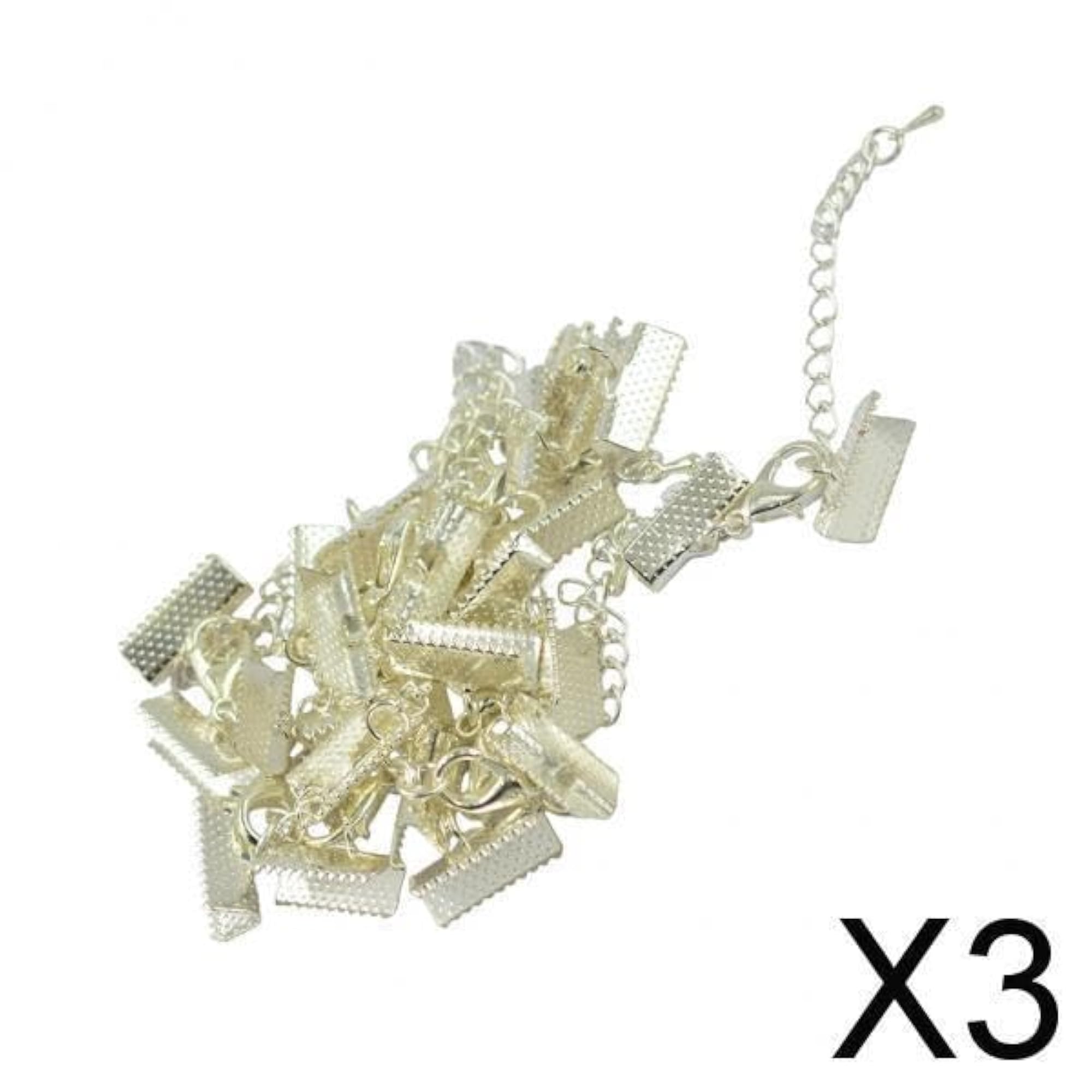 Silver White Plated Lobster Clasp Clip Ends Extender Chain