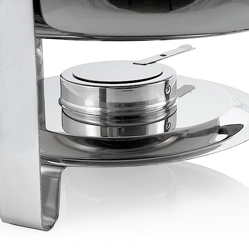 Mahlzeit Edelstahl Chafing Dish rund 4,5 Liter | Speisenwärmer Wärmebehälter Bain Marie Rechaud Warmhaltebehälter Chafing Dishes für Buffet Catering Gastro und Party – Bild 4