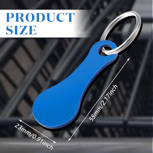 Image of Shimeyao 4 Pcs Portable Aluminum Alloy Keyring Shopping Cart Trolley Tokens Quarter Keychains Gift for Men Women Valentines