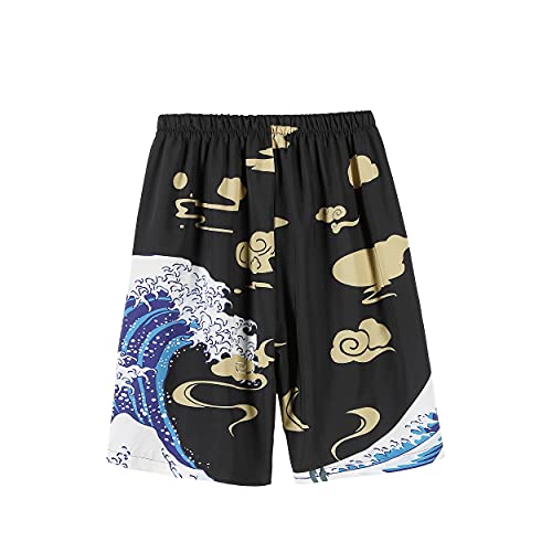 Image of PRIJOUHE Mens Kimono Set Japanese Haori & Shorts 2 Piece Summer Outfits