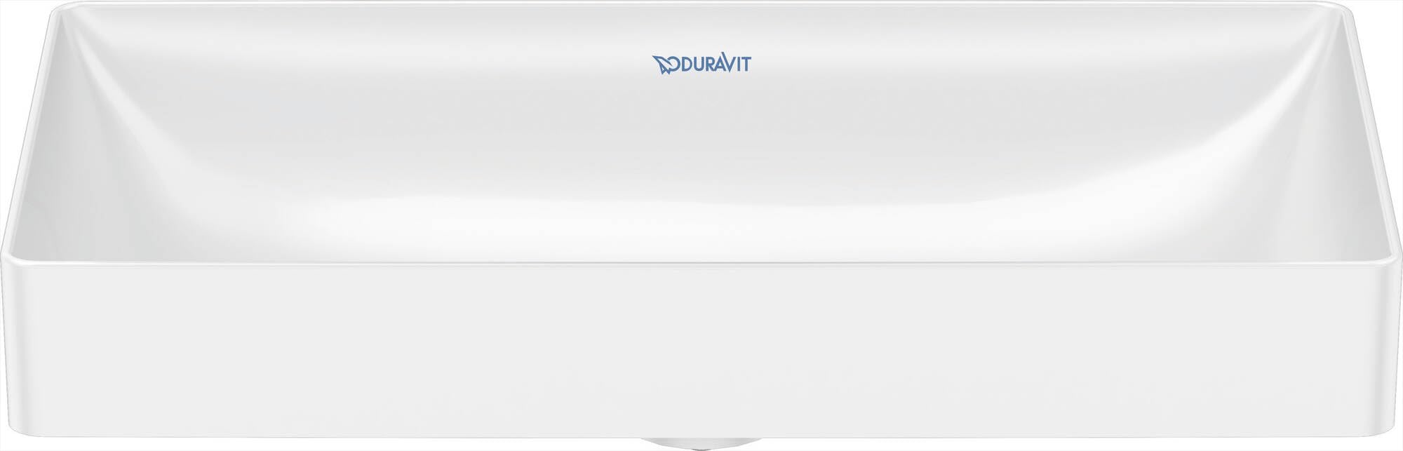 Duravit DuraSquare vasque à poser, 60x34,5cm, sans trou pour robinet, sans trop-plein, paroi arrière vitrifiée, polie, 2355600000, Couleur: blanc