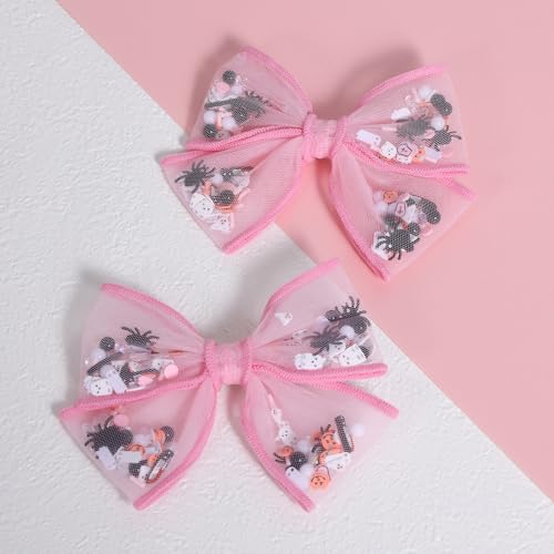Pinzas para el cabello Halloween Rosa Fantasma 2 unidades miniatura 2