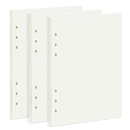 PALUDO 135 Hojas Papel de Recambio A5 con 6 Anillas, Hojas de Recambio Papel de Punteados para Cuadernos Diarios Inserción de Planificador Calendario Filofax Bullet