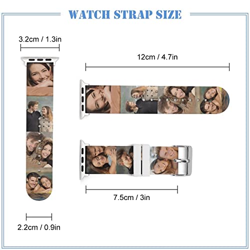 Customized Photos Bands Compatible With Apple Watch Band 38Mm 40Mm 41Mm 42Mm 44Mm 45Mm 49Mm For Men Women, Personalized Text Sports Silicone Wristband Strap For Iwatch Series 8 7 6 5 4 3 2 1 Se Ultra (42Mm/44Mm/45Mm/49Mm, Style 1-Silver) #TOP1