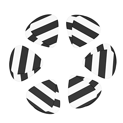 Lot de 12 médiators à rayures noires et blanches dans une boîte pour ukulélé guitare électrique basse - Les Beatles, Paul McCartney, John Lennon, RIngo Starr, George Harrison Lot de 12 médiators à rayures noires et blanches dans une boîte pour ukulélé guitare électrique basse – Image 3