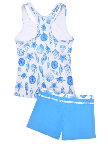 Image of Uhnice Girls Swimsuit Two Piece Tankini Swimwear with Boyshort