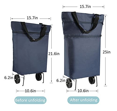 Einkaufstrolley Faltbare Trolley Taschen Faltbare mit Rädern Wiederverwendbare Einkaufstaschen 2–1 Einkaufswagen für… – Bild 8