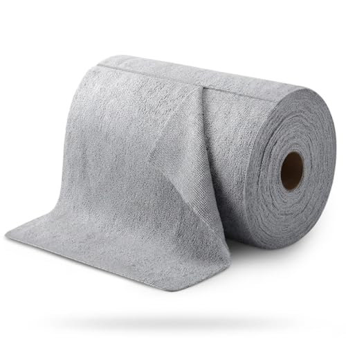 Image of Microfiber Cleaning Cloth Roll 20 Sheets | Reusable Washable Tear Away Cloth Towels | Kitchen & Car Cleaning Microfiber Roll 25x25 cm (Multi Color) Pack of 1
