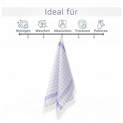 Amago - 10er Pack Geschirrtücher, 100 prozent Baumwolle, 50 x 70 cm - Blau – Bild 7