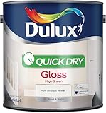 Quick Dry Gloss Paint 2.5L – White, High Shine Finish, Interior & Exterior Wood and Metal, Easy Application, Durable Long Lasting Gloss