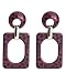Produktbild Musthaves Damen Retro Ohrringe Leopard - Ohrringe Square - 6,4x3 cm (Purpur)