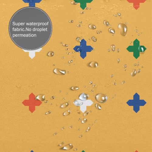 Rideau de douche pour baignoire jaune et bleu dans votre bain