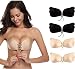 Thinksea (4 Pack) Sticky Bra Backless Self Adhesive Invisible Push up Reusable Bras Drawstring for Women (C) (C) Beige