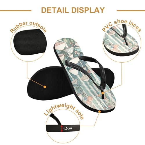 Burbuja Mushroom Forest Flip Flops for Women Men, Soft Thong Sandals Rubber Slippers for Pool Beach Essentials3