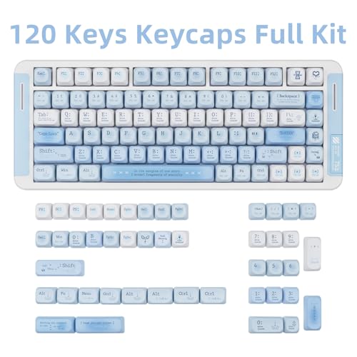 Image of PBT Keycaps Romantic Haze Blue 120 Keys Key Cap for Cherry MX
