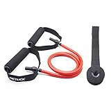 DETUCK (TM) Single Resistance Band with Cushioned Handles Attached, Door Anchor, Workout Bands...