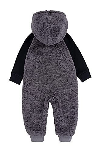 Nike Baby`s Faux Sherpa Hooded Coverall (Anthracite(66F811-G4T)/Black, 6 Months)