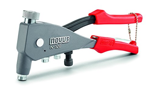 Novus Blindnietmutterzange N-120 Universal, 1-Hand-Bedienung, aus Aluminium, Integrierte Mundstücke mit Gewindedorn